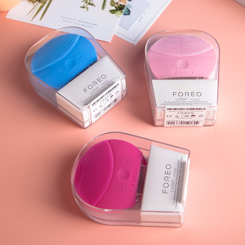 Foreo Mini 2 Limpieza Gesichts FOREO Elektrische Gesicht Reinigung Pinsel Mit Tragbaren Kasten,USB-Ladung, ccept
