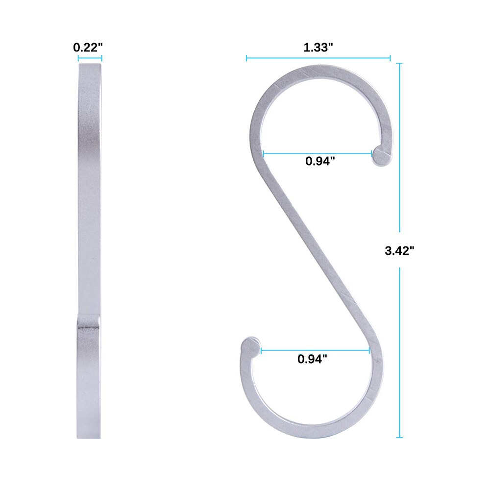 Ganchos de aluminio para colgar ropa, accesorio práctico de cocina, barandilla S, gancho de cierre, gancho para colgar ropa, bolso, 12 Uds.
