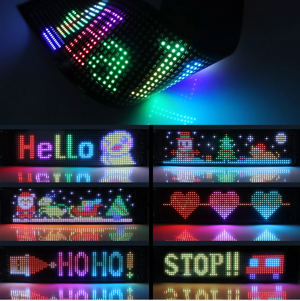 Rgb bluetooth-ohjaus led-näyttöpaneeli matriisi pikselikuvio vieritystekstianimaatio näyttövalo autokaupan näyttöruutu