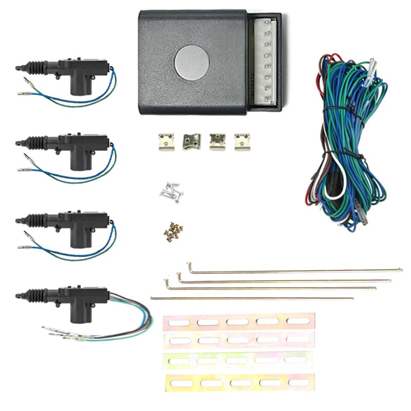 Hip cron – Kit de verrouillage de porte de voiture, télécommande, système d&#39;entrée sans clé, avec 4 actionneur de verrouillage de porte, universel, 12V