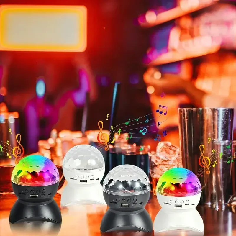 Bluetooth-ljud dj-ljus 360 omgivande discokula färgglad kristall usb-scenlampa konsoler led-lampor för discofester