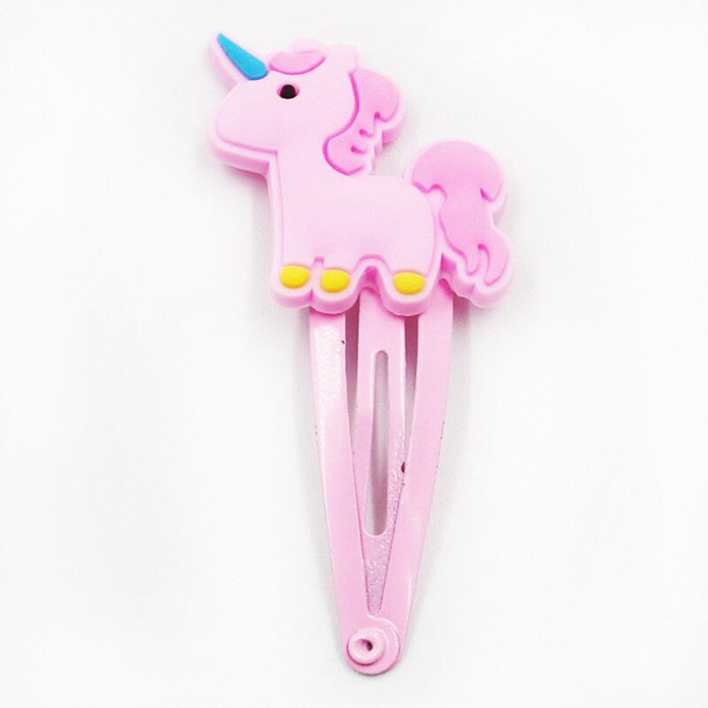 12 unids/lote niños niñas unicornio caballo pinzas encantadoras para el pelo Animal de dibujos animados de horquilla de cabello para Niña Accesorios pelo pasador