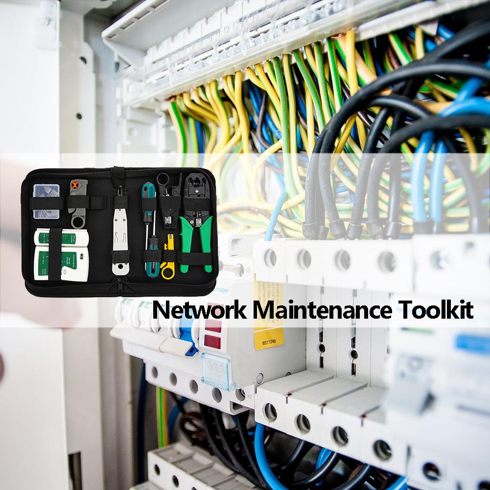 UTP/STP Network Cable LAN Tester Tool Screwdriver Wire Stripper RJ45 Connector Computer Network Crimping Pliers Tool Kit Set