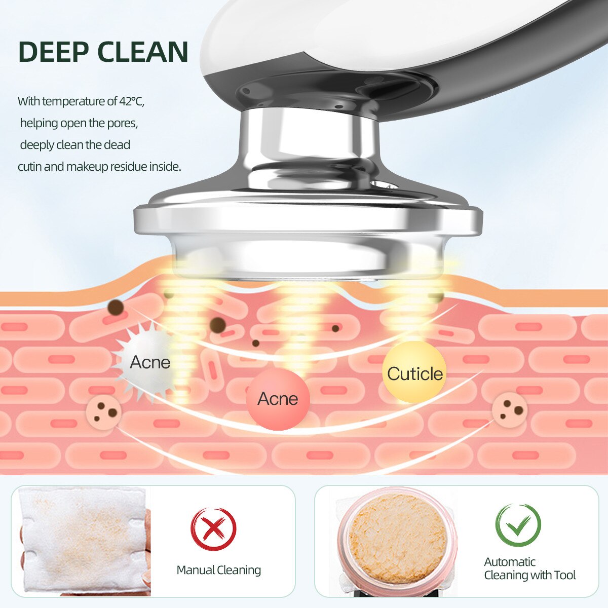 CkeyiN EMS RF LED Photon Therapy Face Lifting Machine + Led Facial Neck Massager Heating Anti Wrinkle Removal Skin Tightening