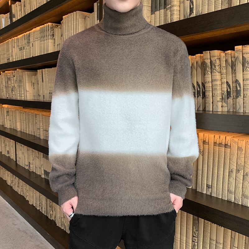 Winter hoge hals dikke warme trui heren coltrui merk heren truien slim fit pullover heren breigoed heren dubbele kraag
