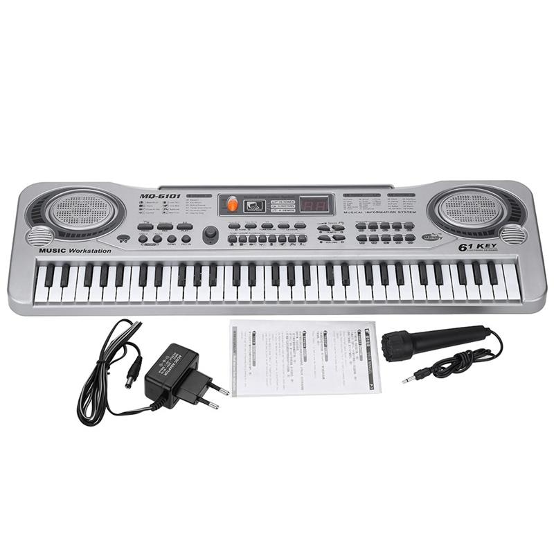 61-Key Keyboard Piano Piano Led Instrument Keyboard 21-Inch Music Education Double-Row Electronic Piano Children Beginner