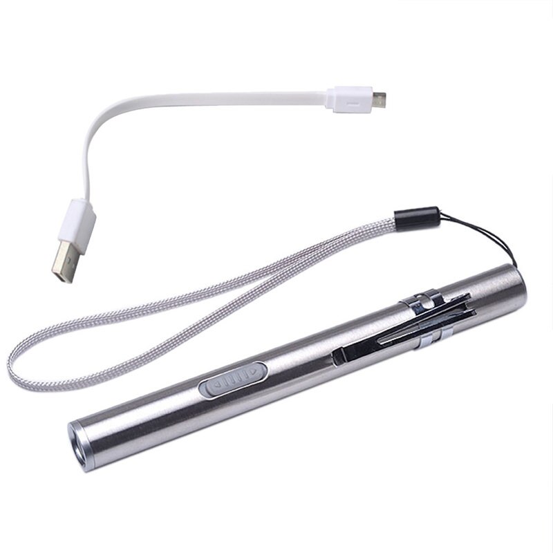 Draagbare USB Zaklamp Oplaadbare LED Zaklampen Waterdichte Mini Zaklamp Sleutelhanger Lamp 12.9*1.2cm Ourdoor accessoires 7