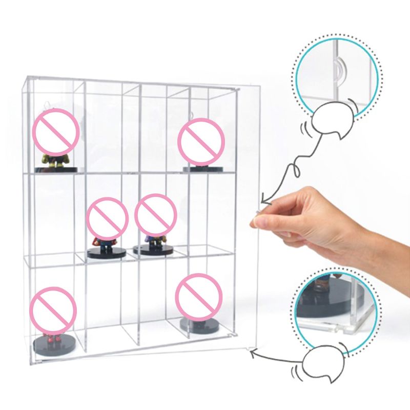 12 Grids Clear Acrylic Model Toy Display Case Collectibles Show Box Action Mini Figures Dustproof Showcase Stand