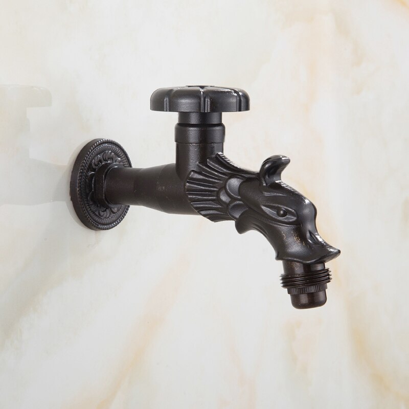 Bidcock Wasserhahn Antike Bronze- Schlecht Mopp Wasserhahn Drache Geschnitzt klopfen Waschmaschine Wasserhahn Außen Wasserhahn Für Garten 1703