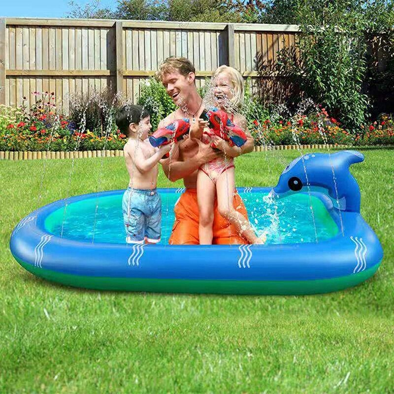 Sommer Ich bin Freien Garten Sprinkler Spielen Spielzeug Baby Spielen matt Rasen Spiele Pad Baby Wasser matt Klopfte Pad Aufblasbare sprühen Wasser kissen