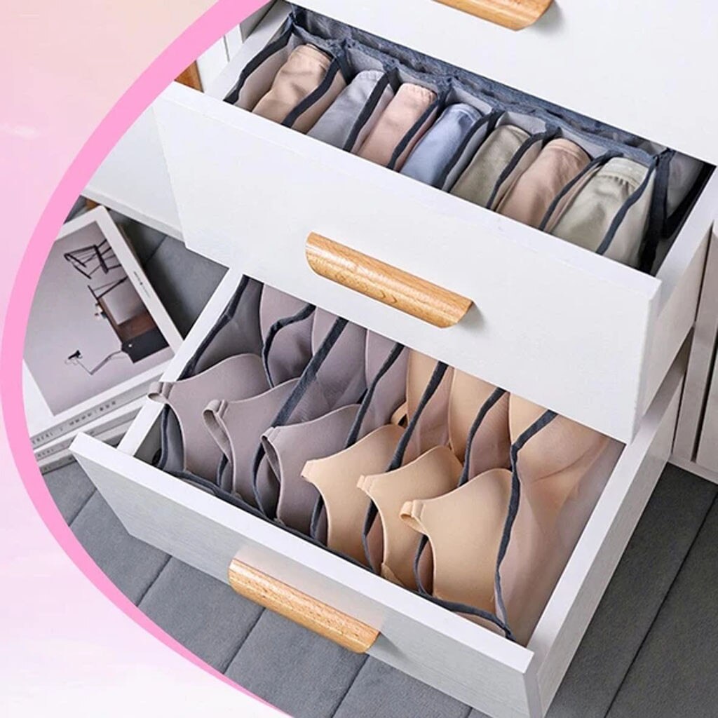 Separated Underwear Bra Organizer Storage Box Closet Organizers Boxes For Underwear Scarfs Socks Bras Foldable Drawer Organizer
