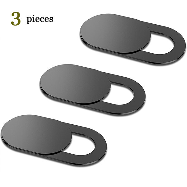 WebCam Cover Shutter Magnet Slider Universal Antispy Camera Cover For Web Laptop iPad PC Macbook Tablet lenses Privacy Sticker: 3pcs Black Oval