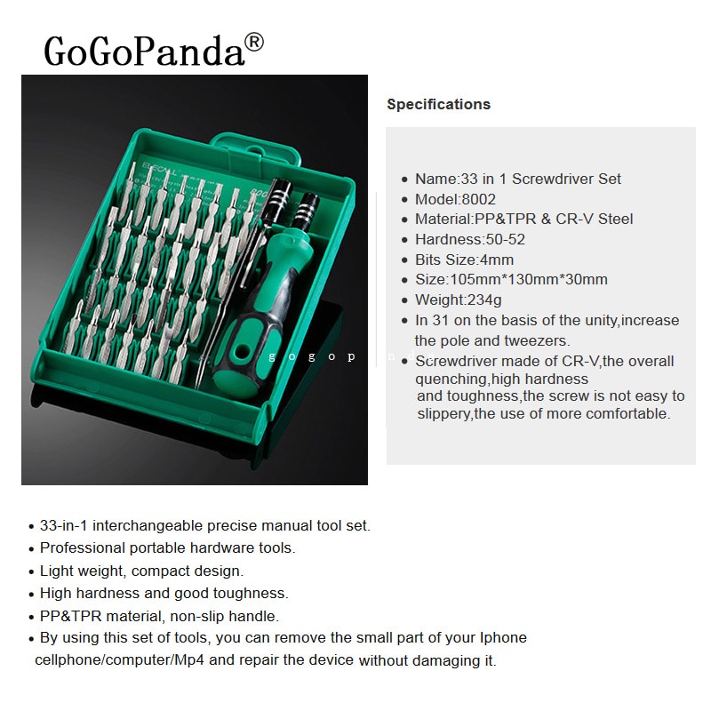 33 In 1 Multifunction Pocket Tools Precision Kit Magnetic Tool Box Screwdriver Set Phone Repair