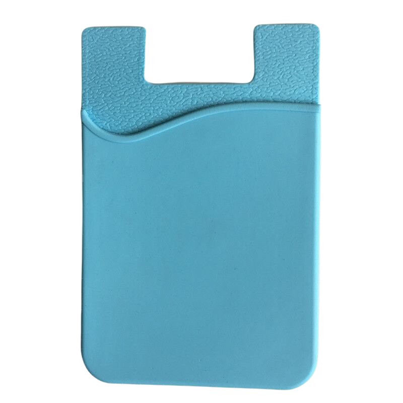 Podwójna kieszeń elastyczny silikon ID pokrywa kredytowa etui na bilet miesięczny naklejka portfel na klucze Case torebka na telefon komórkowy kobiety mężczyźni etui: Skyblue