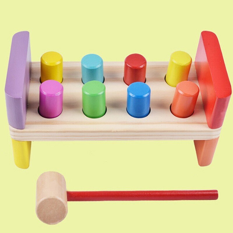 Juego de juguetes de madera con martillo para bebés, caja de mantenimiento multifuncional, combinación de tuercas para bebés, 1 Juego