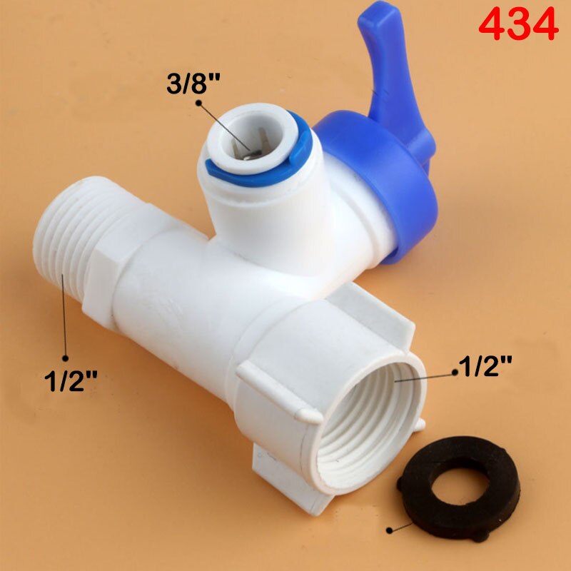 Reverse Osmosis RO Feed Tee Plastic Ball Valve 1/4&quot; 3/8&quot; Hose Quick Coupling 1/2&quot; Male 3 Way Faucet Water Purifier Tap Connector