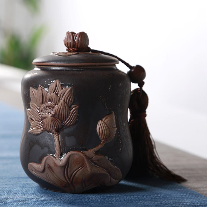 Theecontainer keramische verzegelde blikken voedselpot kruiden suikerpot huishoudelijke thee koffie opslagflessen en potten: 7