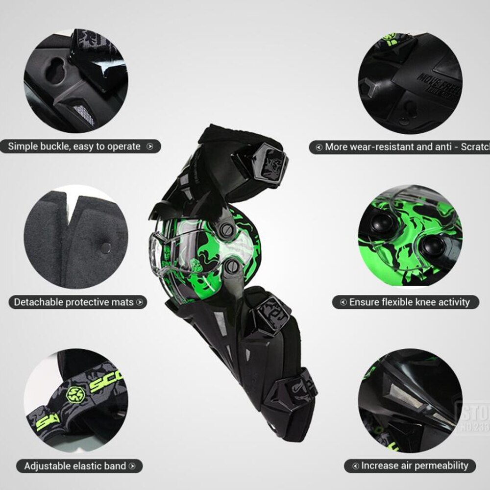 SCOYCO Motorcycle Knee Protector Motorcycle Protection Knee Protector Motocross Riding Racing Protective Guards Moto Protection