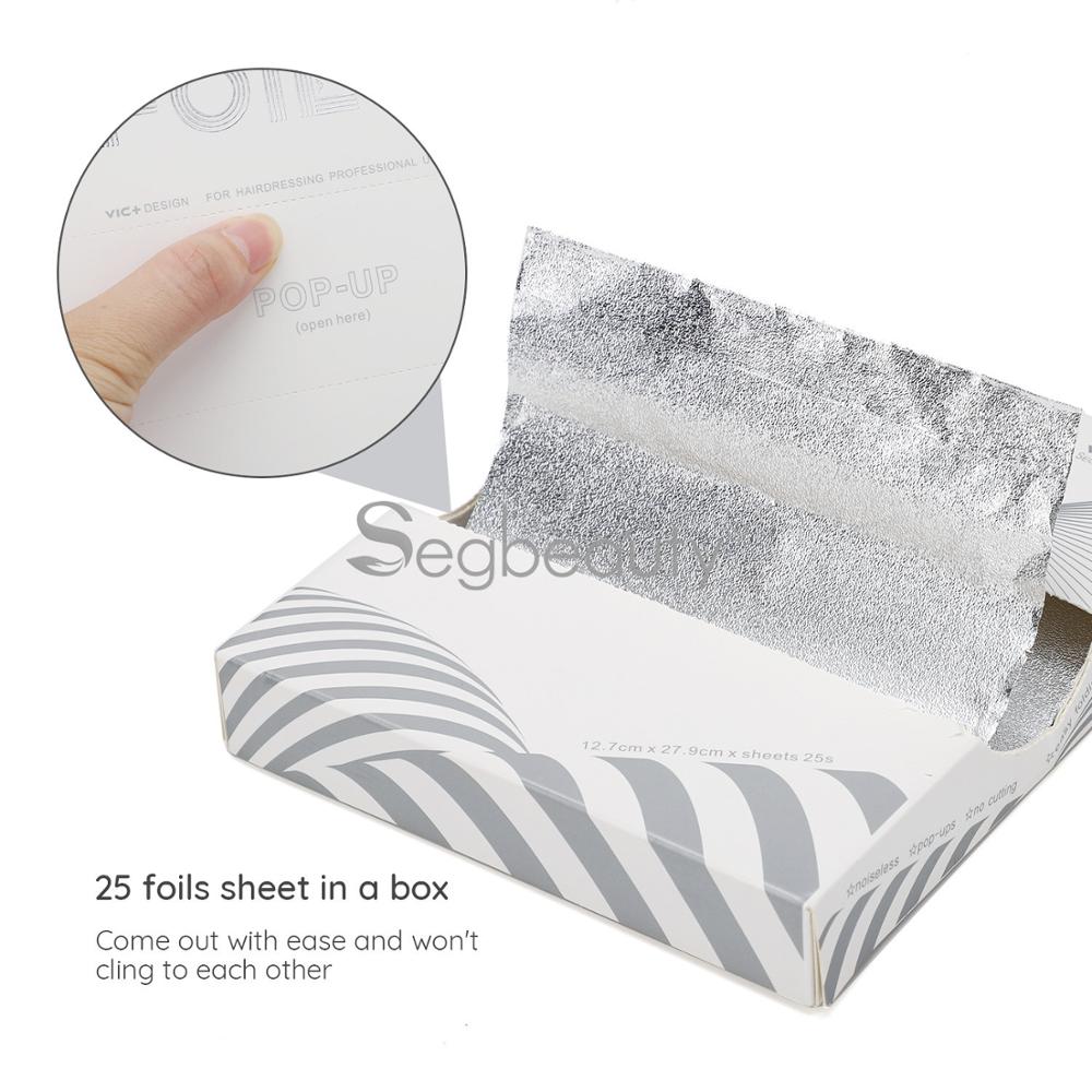 Segbeauty 150 Counts Pop-up Foils Aluminum Foil Sheets Hair Coloring Embossed Pre-cut Highlighting Foils Hair Salon Bleaching