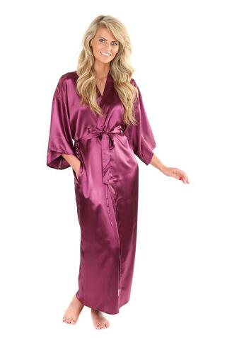 Vrouwen Zijde Satijn Lange Bruiloft Bruid Bruidsmeisje Gewaad Kimono Gewaad Feminino Badjas Grote Maat XXXL Peignoir Femme Sexy Badjas