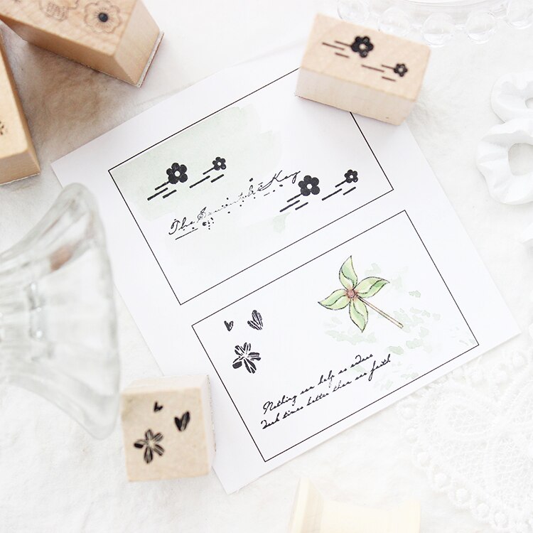 Moodtape vintage træ klart stempel engelsk kontrakt blomst til gør-det-selv scrapbog/fotoalbum dekorativt stempel gummistempel segl