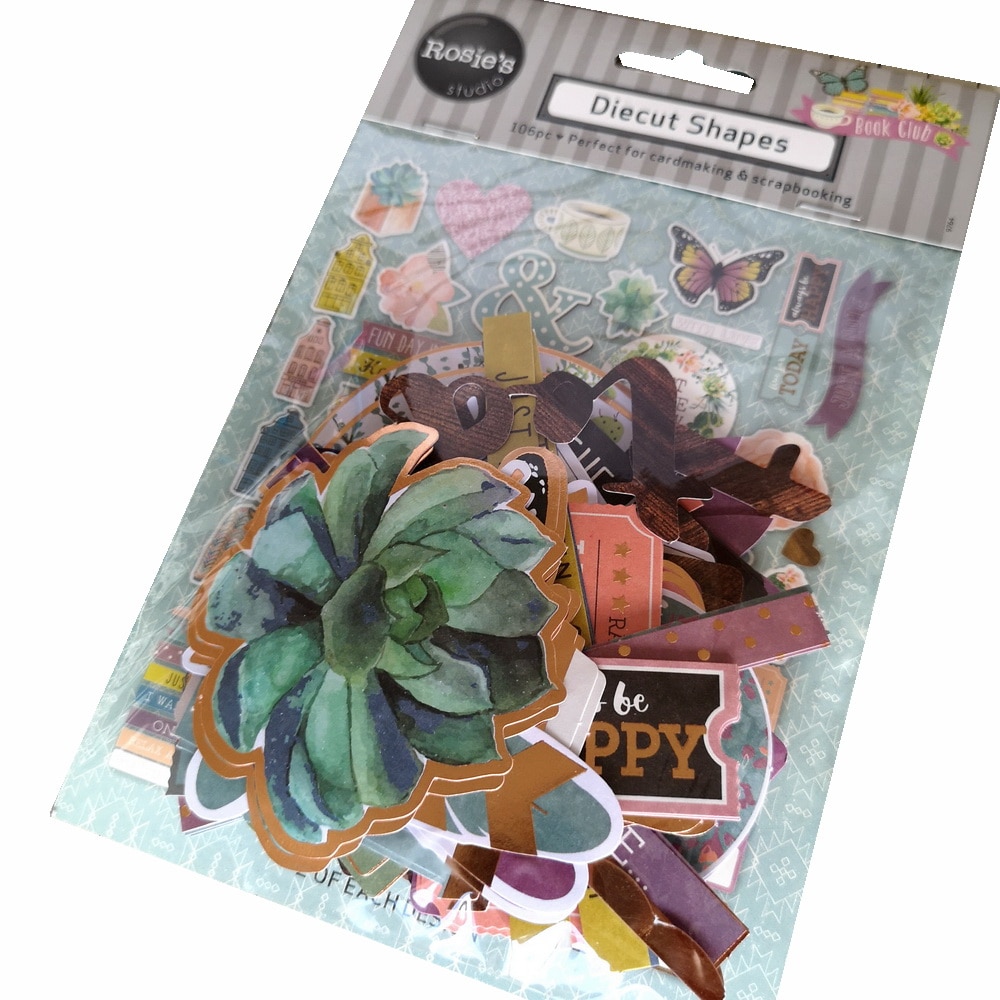 CRZCrafter-Bloc de papel con formas de efemera, diseños de lámina impresa, adornos, 106 uds, álbum de manualidades, fabricación de tarjetas, diario
