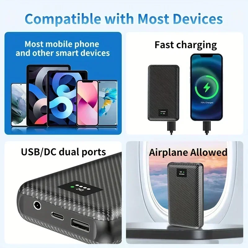 PowerBank 7.4V DC 30000/40000mAh batterie Portable alimentation Mobile pour chauffage veste gants équipement de chauffage électrique