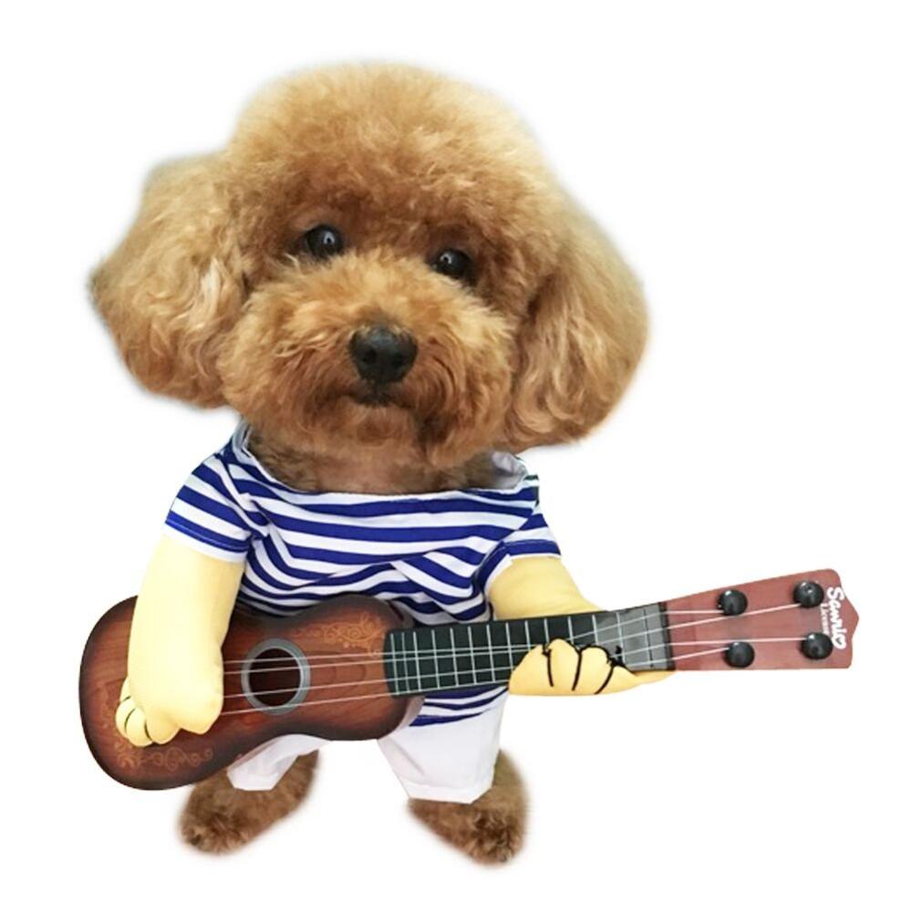 Disfraz de guitarra NACOCO para mascotas, disfraz de perro, guitarrista, jugador, Halloween, Navidad, Cosplay, , divertida ropa de gato