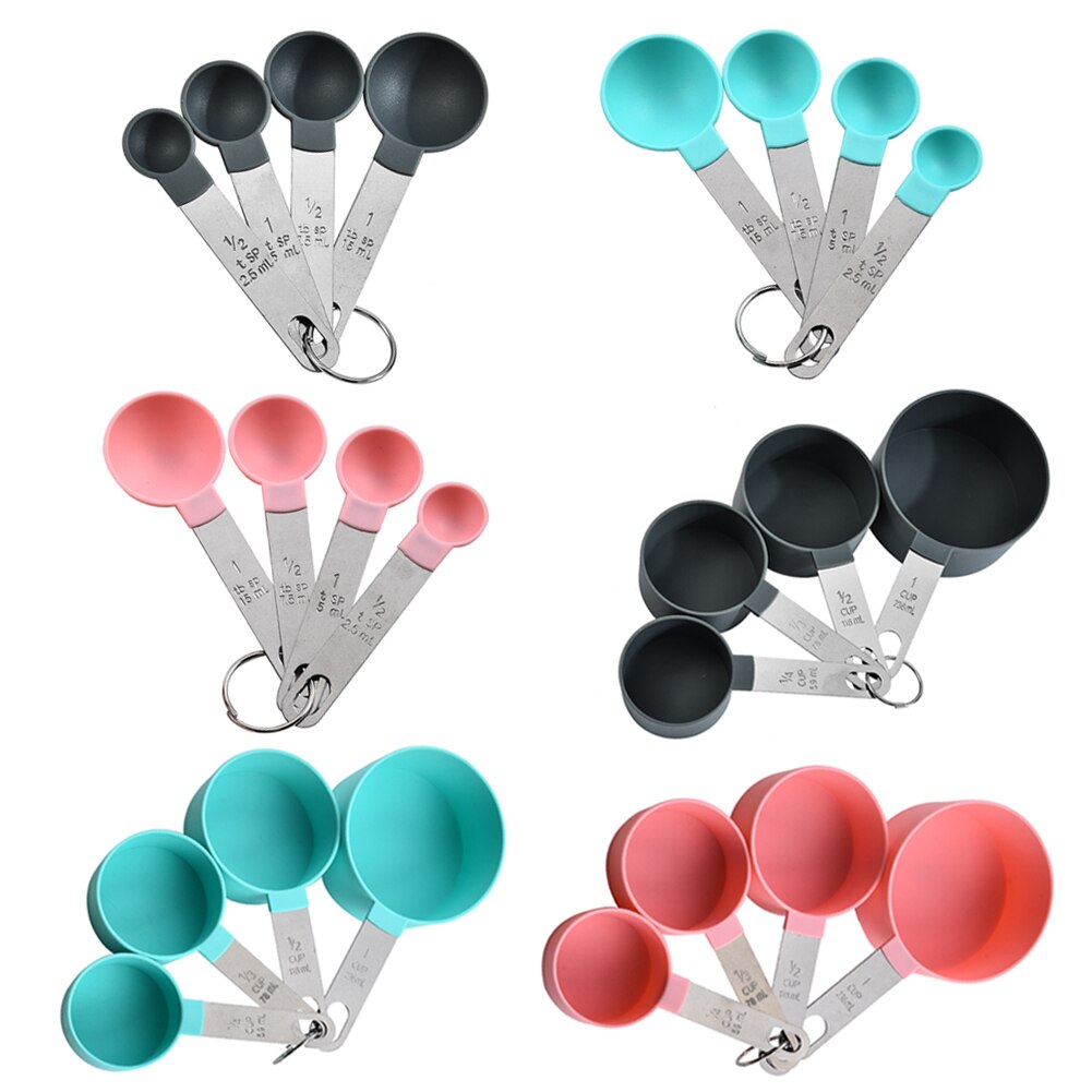 4pcs/set Cooking Measuring Spoons Plastic Handle Teaspoon Cups Multi Purpose Spoons PP Baking Accessories Kitchen Gadgets