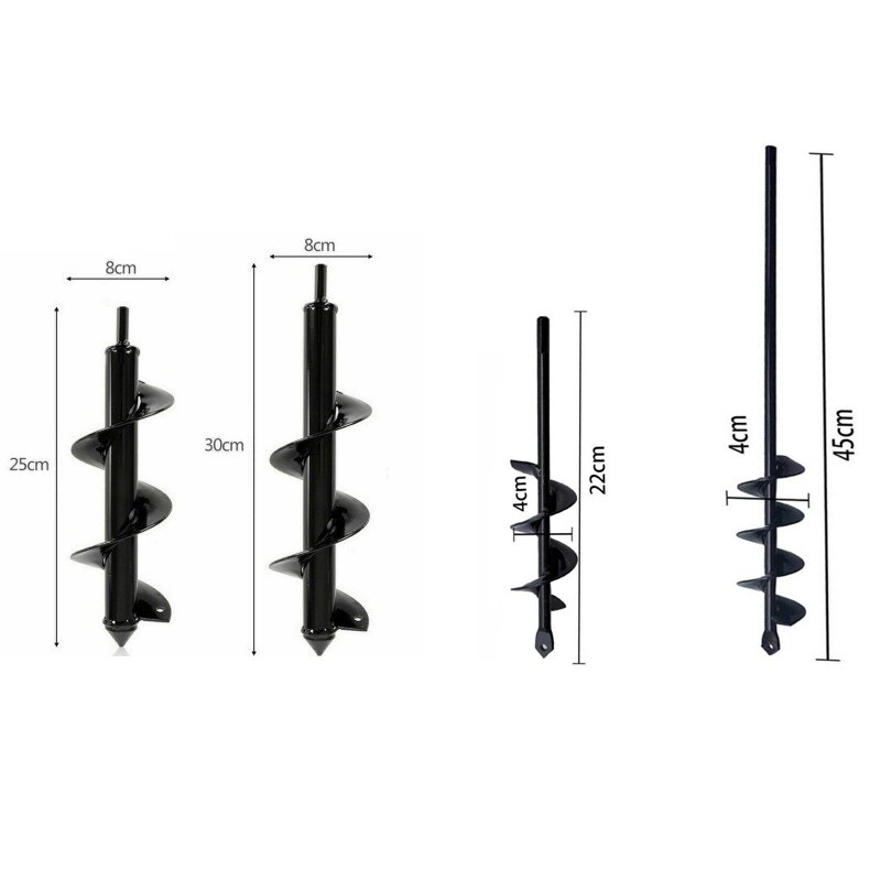 Garden Auger Spiral Drill Bit Tool Flower Planter Bulb Shaft Drill Auger Yard Gardening Bedding Planting Hole DiggerTool