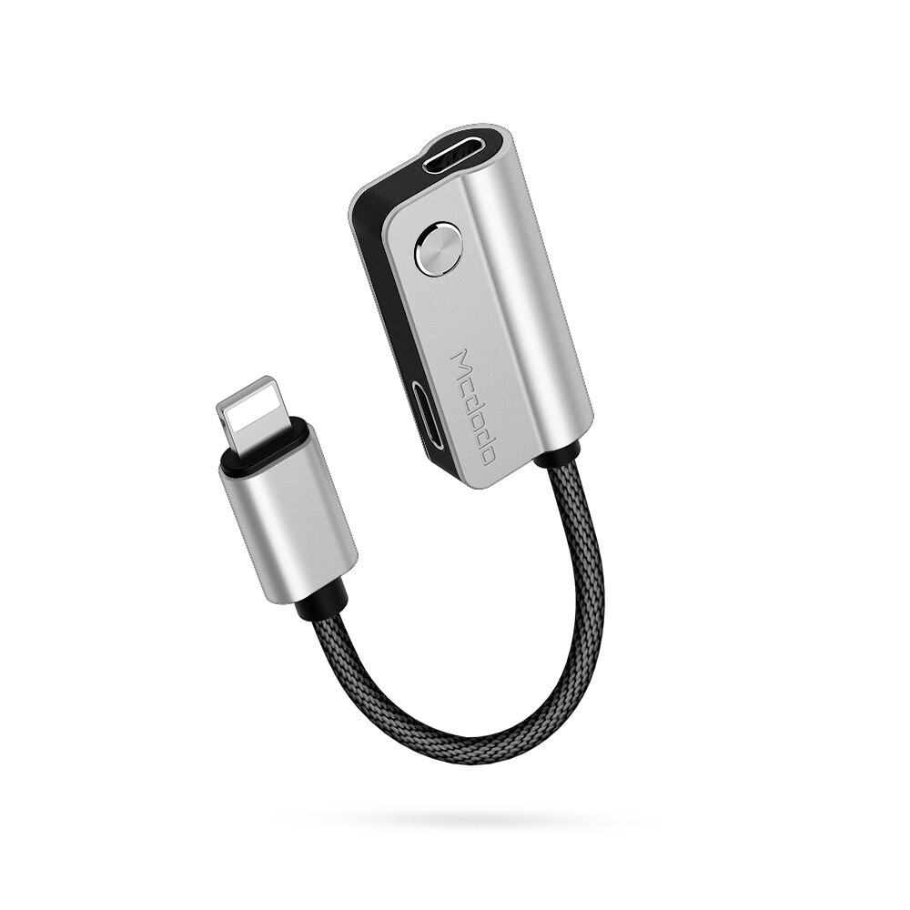 MCDODO Kabel Adapter voor Lightning Naar Voor Bliksem Voor iPhone X 8 7 Plus Oortelefoon Kabel Audio Kabel Opladen Bellen data muziek