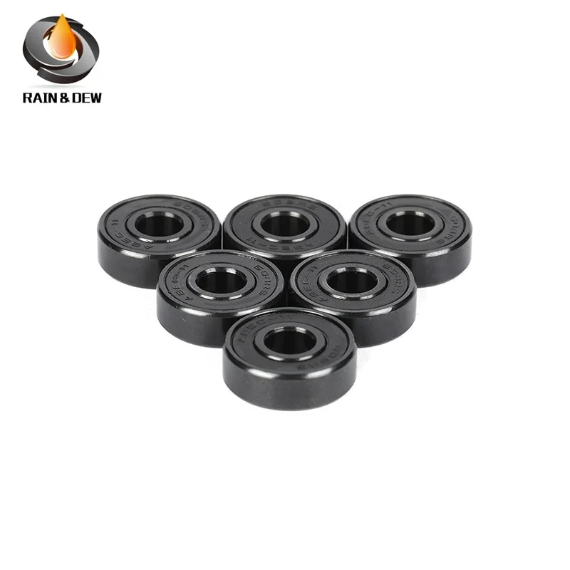 8Pcs 608RS ABEC-11 608 Roller Skate Scooter 8X22X7mm Skateboard 608-Zwart Lagers Hoge Prestaties