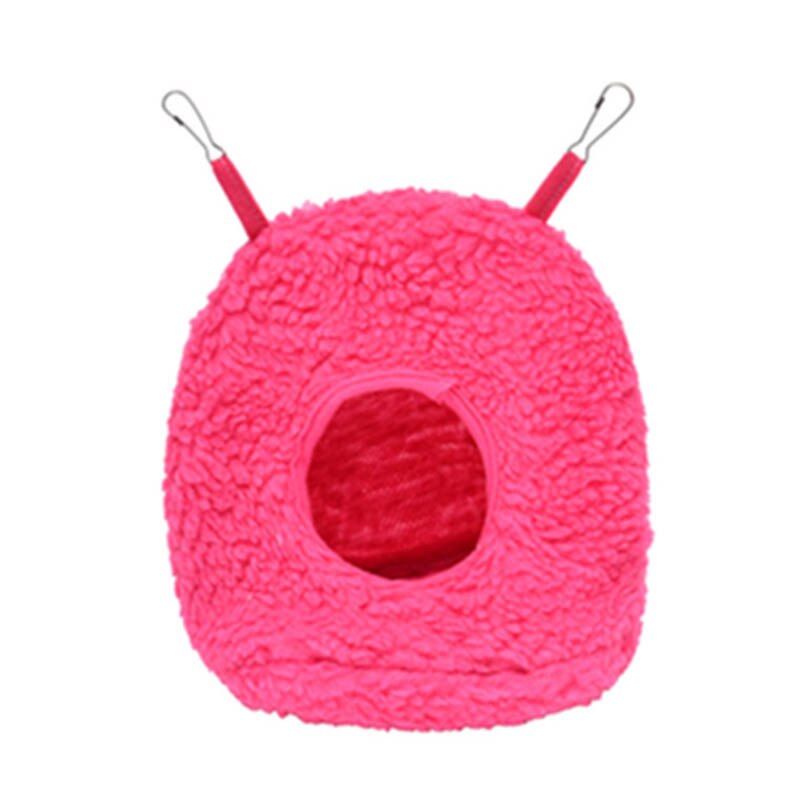 Winter Huisdier Vogel Bed Pluche Papegaai Hangmat Ronde Vorm Opknoping Vogelnest Zachte Warm Huis Voor Valkparkiet Parkieten Huisdier Vogel accessorie: Rose red / M