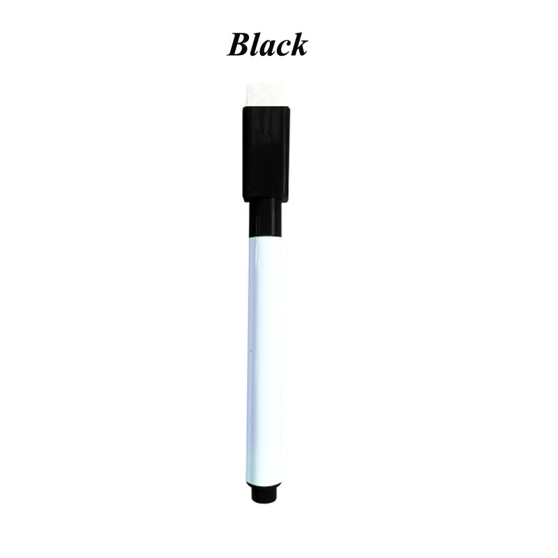 Whiteboard Water Kleur Pennen Magnetische Gum School White Board Nevera Marker Pen Droog Vegen Gum Rubber Borstel Koelkast: Black