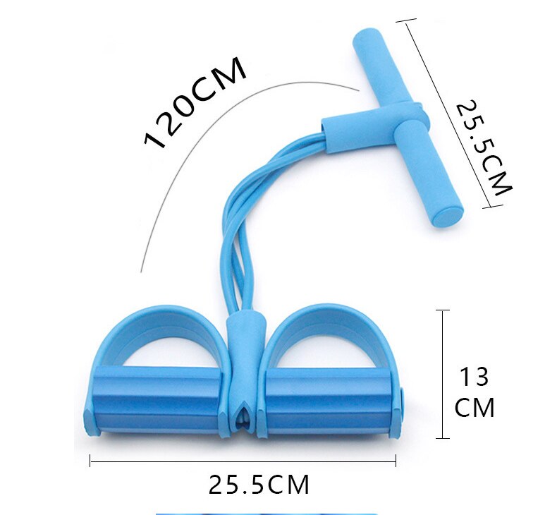 Tensor de Pedal portátil para sentadillas, cuatro tubos, cuerda de tensión multifuncional, reducción de grasa
