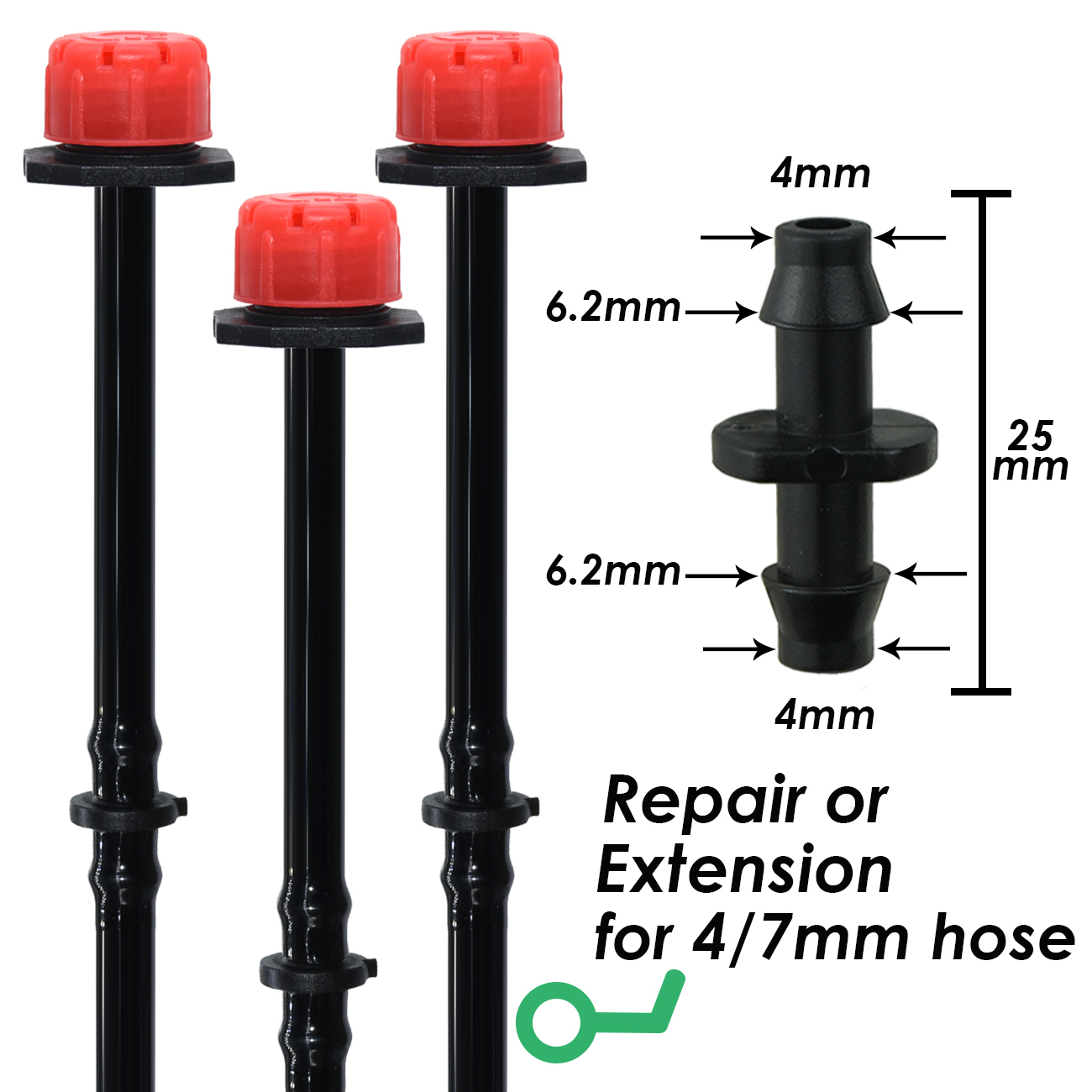 1-50pcs Barbed Connectors Irrigation Fittings Drip Irrigation Barbed Connectors 4/7mm Tubing Fittings for Flower Pot Garden Lawn