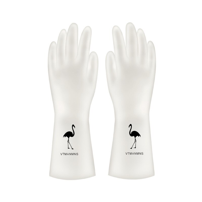 Housework Cleaning Gloves Laundry Waterproof Plastic Leather Household Cleaning Non-Slip Durable Kitchen Dishes And Dishes: M / green