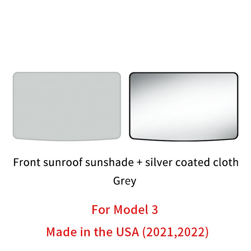 For tesla model 3 2022/model Y Glass roof Sunshade Front Rear Sunroof Skylight Blind Shading Net sunroof sunshade: M3 front 2021 22 USA
