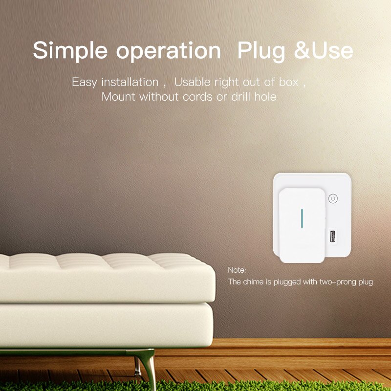 EWelink WiFi Türklingel APP kabellos Kontrolle Clever Tür Glocke Clever Heimat Sicherheit einstellen Mehrere Glockenspiel UNS Standard Clever Tür Glocke