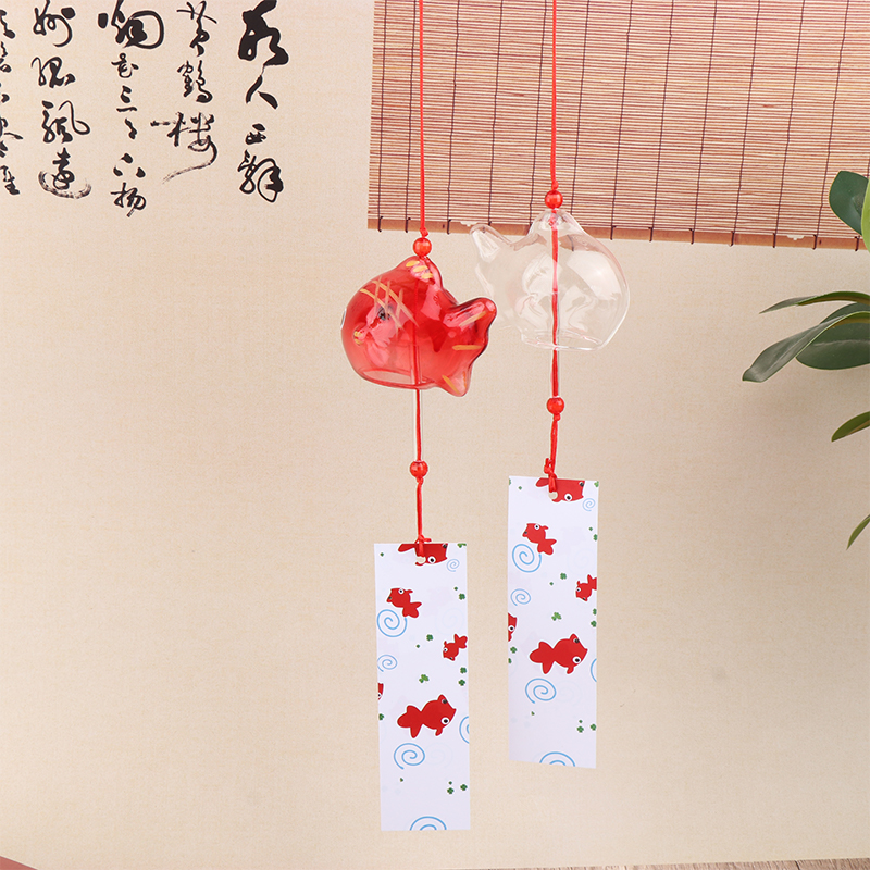 Windspiel, Glockenspiel, japanisches Glas, Goldfisch, Garten, zum Aufhängen, Outdoor-Dekor, Anhänger, Furin, dekoratives Fischornament