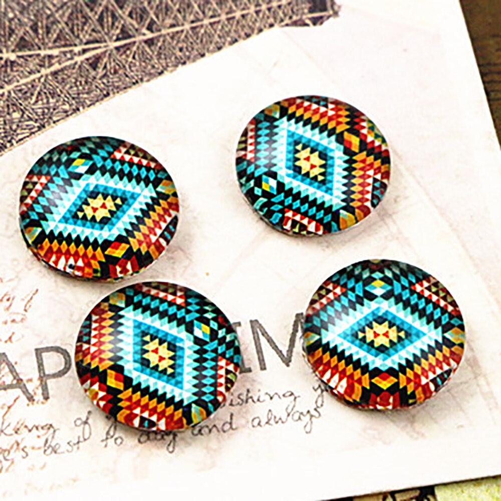 20pcs 12mm Handmade Photo Glass Cabochons (Color pattern series): E4-14