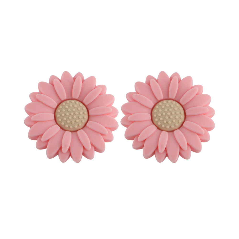 Sunrony 10 st silikonpärlor med 20/30mm blommor för smyckestillverkning, gör-det-själv-pärlor, prästkragefokus, pärlbar penna, armband, nyckelringstillbehör: Vit / 2mm