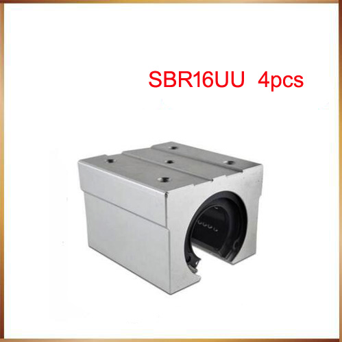 4 Pièces Roulements Linéaires SBR16UU 16mm - Curseur Ouvert En Aluminium Pour Guidage CNC
