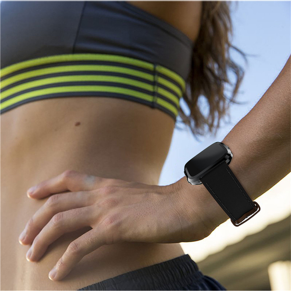 Vervanging Horlogeband Lederen Pols Horlogeband Armband Riem Voor Fitbit Versa Smartwatch Polsband Band