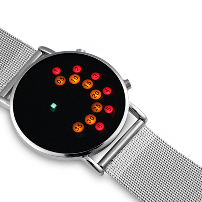 LED Kühle Digitale Uhr Männer Uhren Luxus Gittergewebe binär Uhren Männlichen Digitale Stunde Uhr Montre Homme Masculino Uhren