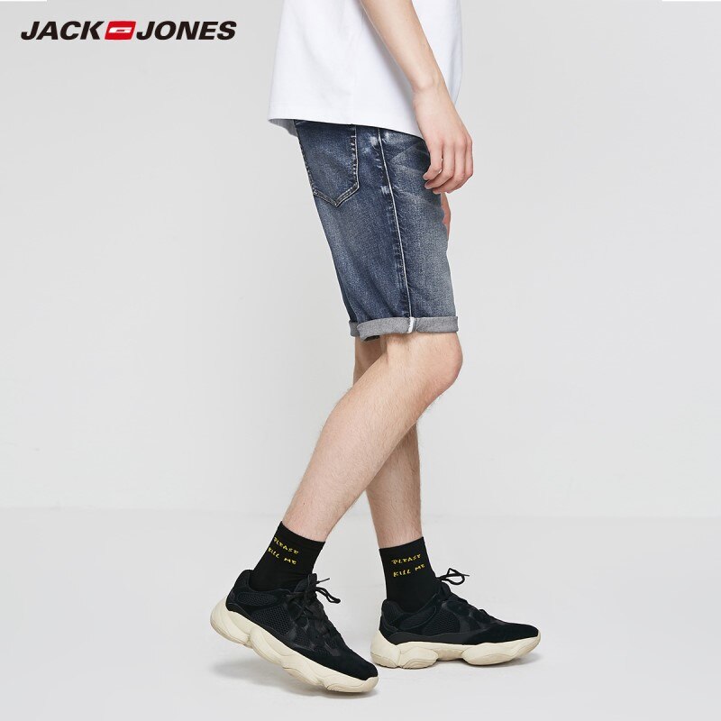 JackJones Men's Slim Straight Fit Stretch Cotton Denim Shorts|Streetwear 219243514