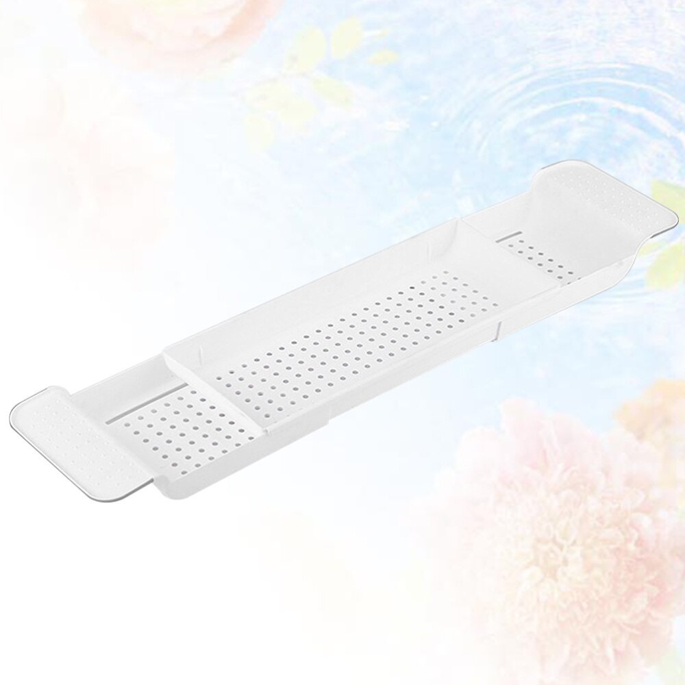 Bandeja escurrible para bañera, organizador de ducha hueco, estante de almacenamiento para baño, gris oscuro: White