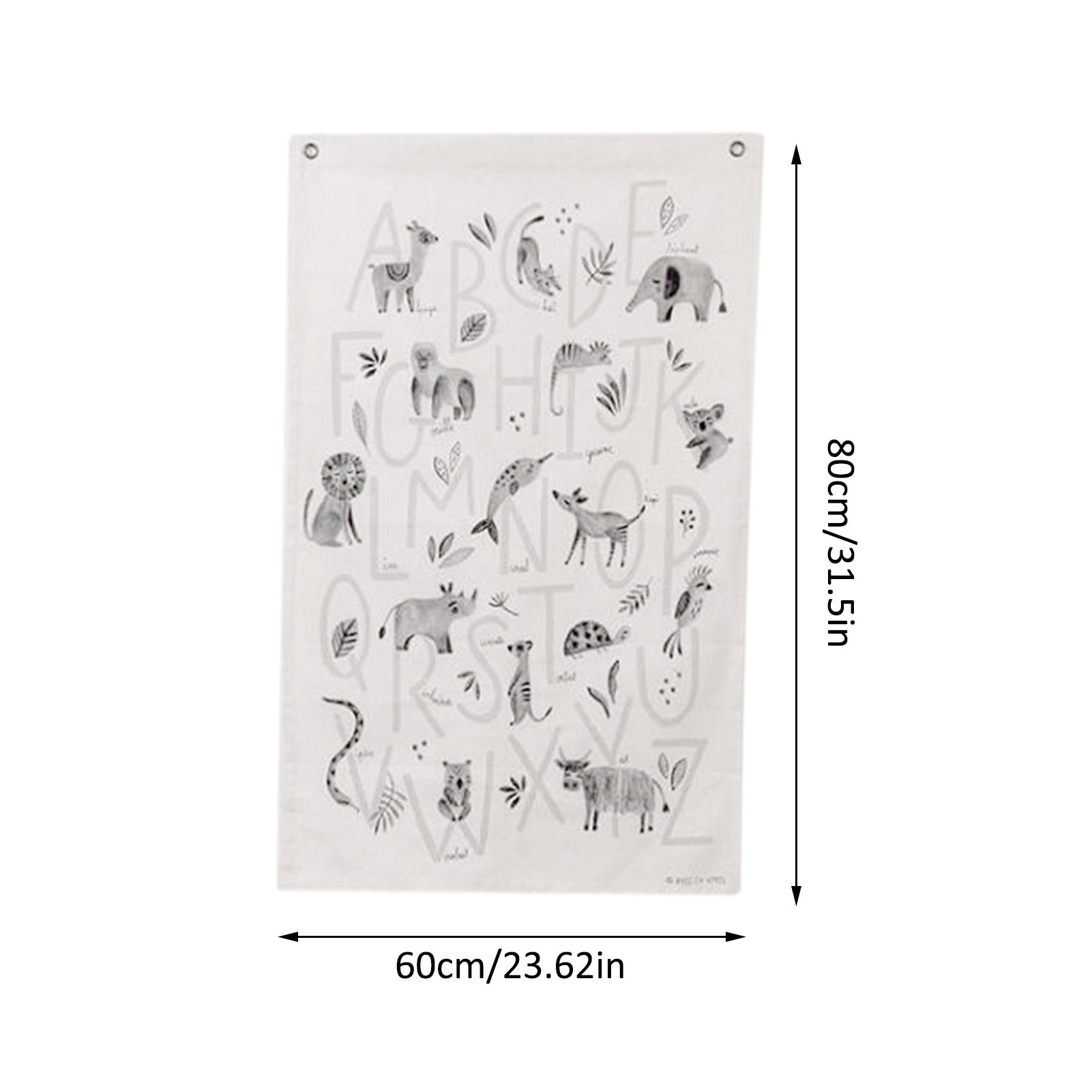 Wall Posters Nordic Style Animal Alphabet Canvas Wall Hanging Children's Home Wall Decoration Photography Background Props