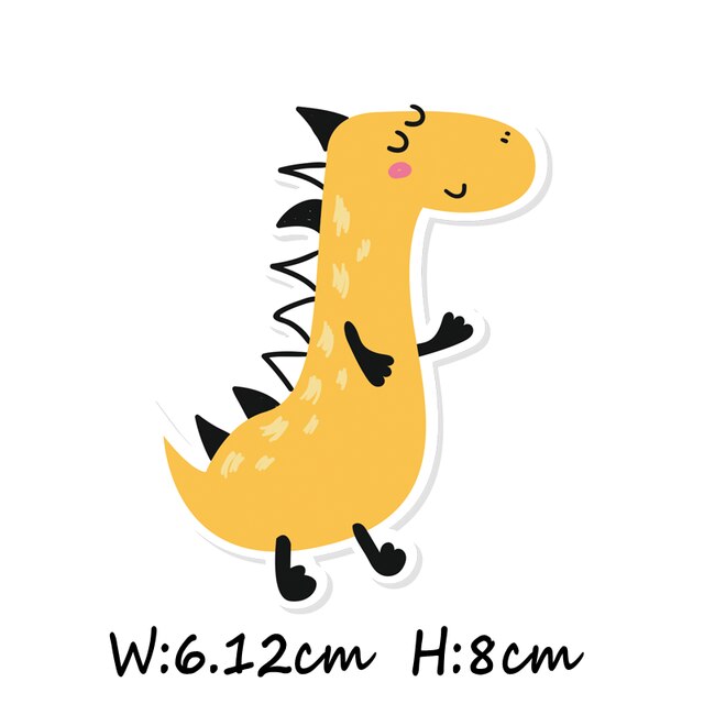 Enfants belle Animal Lion mignon dinosaure icône 1 pièces Triceratops Figure transfert thermique fer sur les vêtements t-shirt autocollant bricolage mignon: Jaune clair