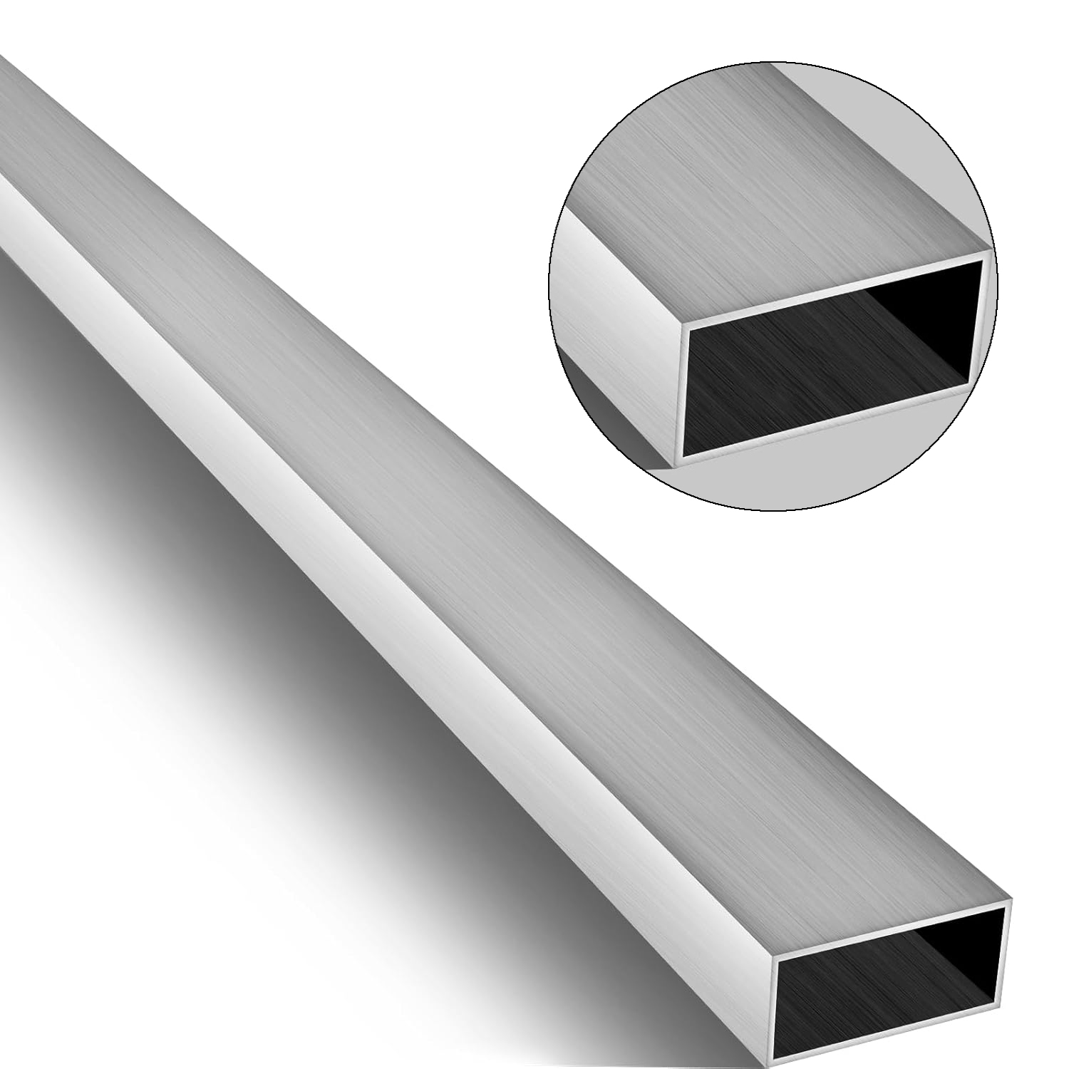 Roestvrij staal 304 rechthoekige buis 250 mm x 1 mm wanddikte, metalen profiel voor bouw, handwerk en reparatie